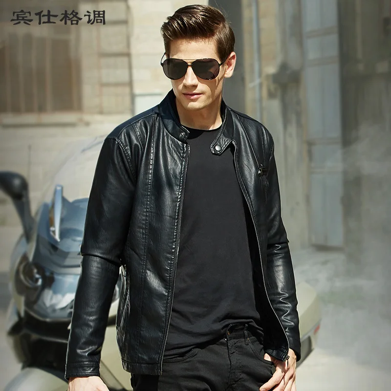 

2017 Autumn And Winter New Style Men's PU Leather Jacket Korean-style Slim Fit Youth Biker MEN'S Leather Coat Fashion Men'S Wear