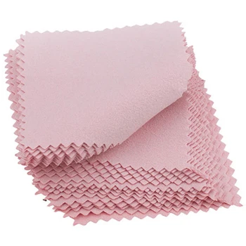 

200Pcs Silver Polish with Opp Bags Cloth for Silver Golden Jewelry Cleaner Color Microfiber Suede Fabric Material