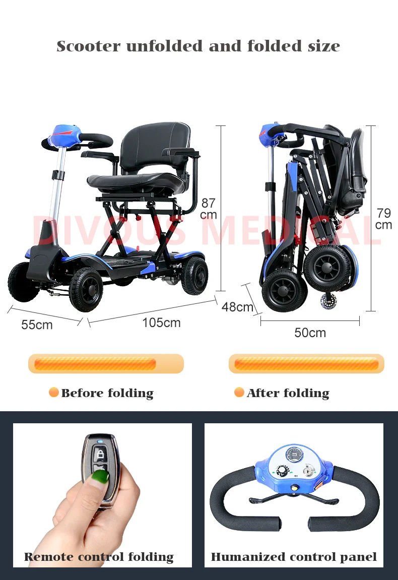 4 Wheel Electric Mobility Scooter for Elderly and Disabled