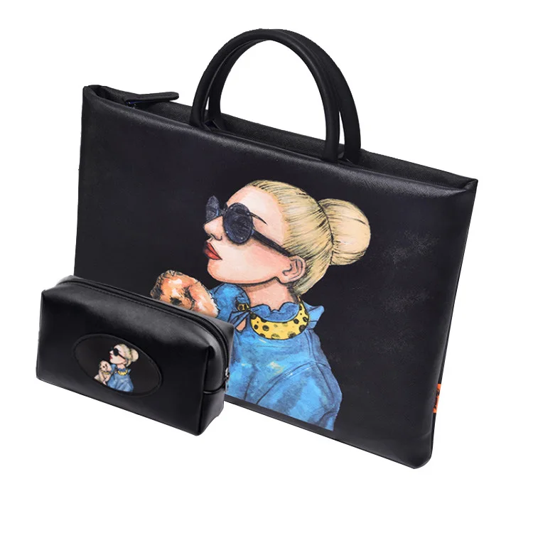 

Briefcase 2019 Hot Selling Bag 14-Inch Printed Pattern Laptop Computer Bag Bag Waterproof Seismic