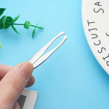 

Stainless Steel Eyebrow Hair Tweezers Professional Makeup Tweezer Tool Tool Tip Hair Eyebrow No Removal Flat Convenient Rus V5H2