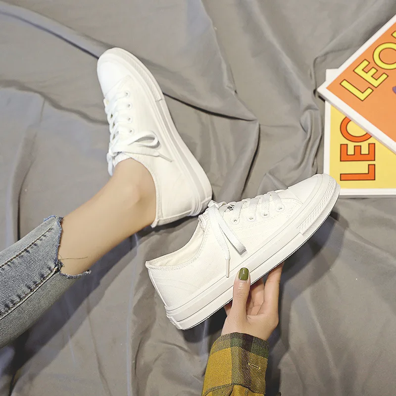 

Popular WOMEN'S Shoes 2019 Autumn New Style Casual Versatile Breathable Shoes Student Flat Simple Canvas Shoes Women's Fashion