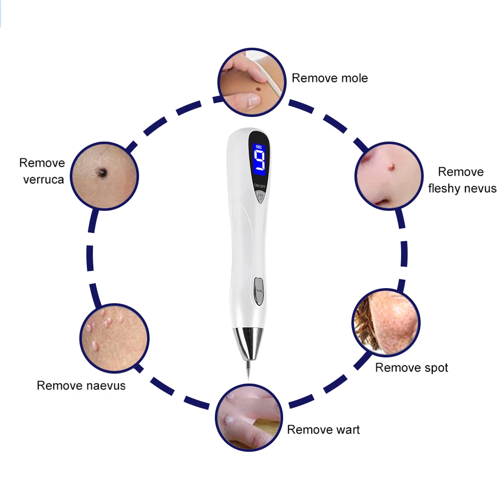 Removedor de Manchas Cuidados com a Pele Varredura Mancha Mole Remoção Verruga Corns Escuras Beleza Máquina Laser Tatuagem Sarda Caneta Lcd 12 Cheap Utensílios de cuidado facial