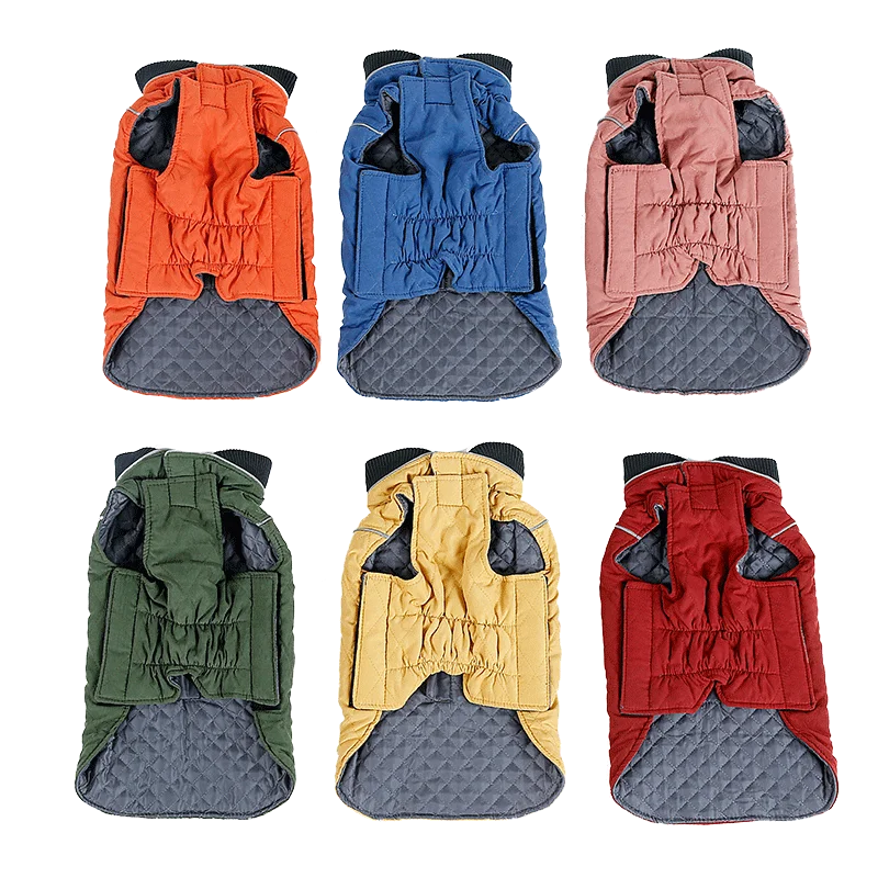 Dog Clothes Quilted Dog Coat Water Repellent Winter Dog Pet Jacket Vest Retro Cozy Warm Pet Outfit Clothes Big Dogs Product