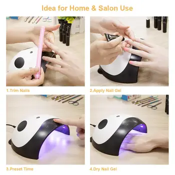 

36W Sun UV LED Nail Lamp Cartoon Panda 12 LEDs Nail Dryer Lamp For Curing All Types Manicure Gels Polish Nail Art Tools