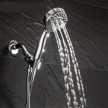 

Shower Head ABS Bathroom Bath Shower Water Saving High Pressure Five Function Round Shape Hand Shower