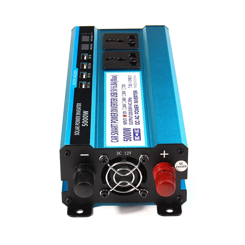 Солнечный инвертор 12/24/48V 220V 5000W инвертор Напряжение преобразователь 4 USB, зарядное устройство солнечной Мощность инвертор Зарядное устройство для автомобиля