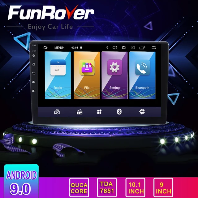 $US $94.01 Funrover 2 Din Android 9.0 2.5D+IPS for 9/10 inch universal Car multimedia Radio stereo car radio D