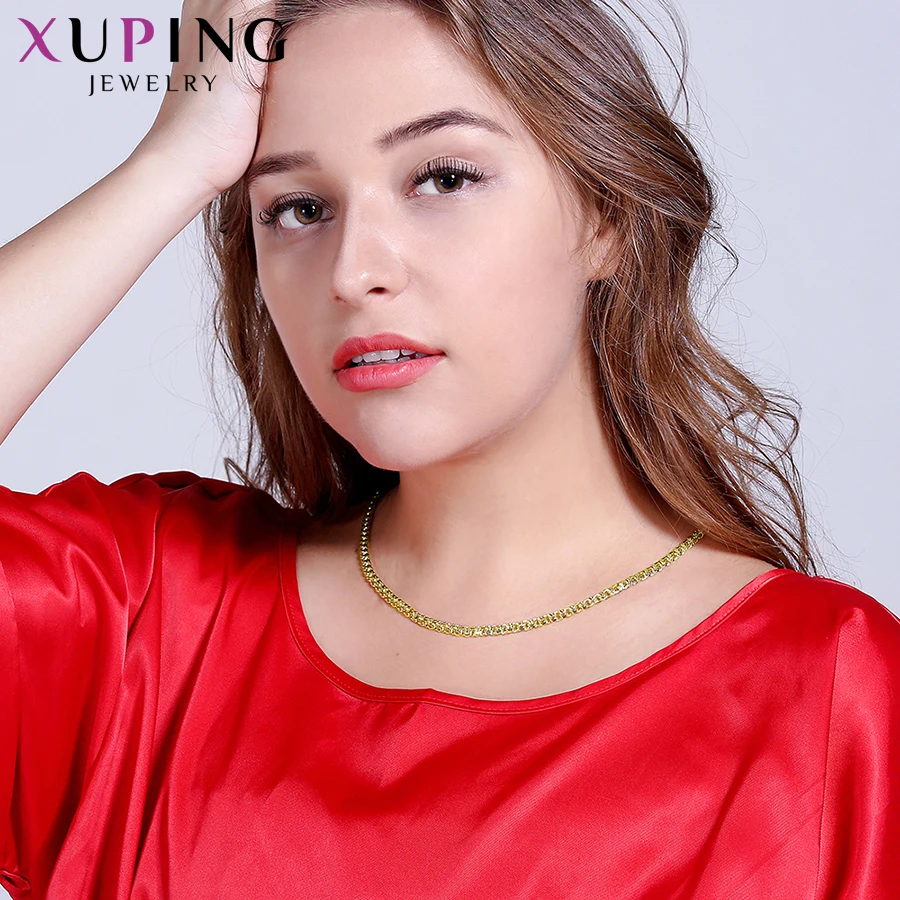 Xuping модное ожерелье, очаровательное стильное длинное ожерелье, цепочка для женщин и мужчин, рождественское ювелирное изделие, подарок S112-44730