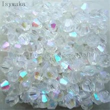  Isywaka Sale Blue Multicolor 100pcs 4mm Bicone Austria Crystal Beads charm Glass Beads Loose Spacer Bead for DIY Jewelry Making 