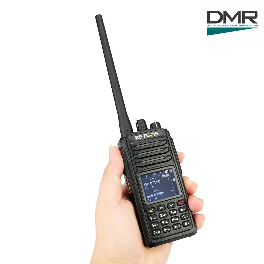 RETEVIS RT52 DMR радио цифровой иди и болтай Walkie Talkie “иди и двойной PTT двухдиапазонный DMR УКВ gps двухстороннее радио зашифрованный Ham радиолюбителей+ USB кабель