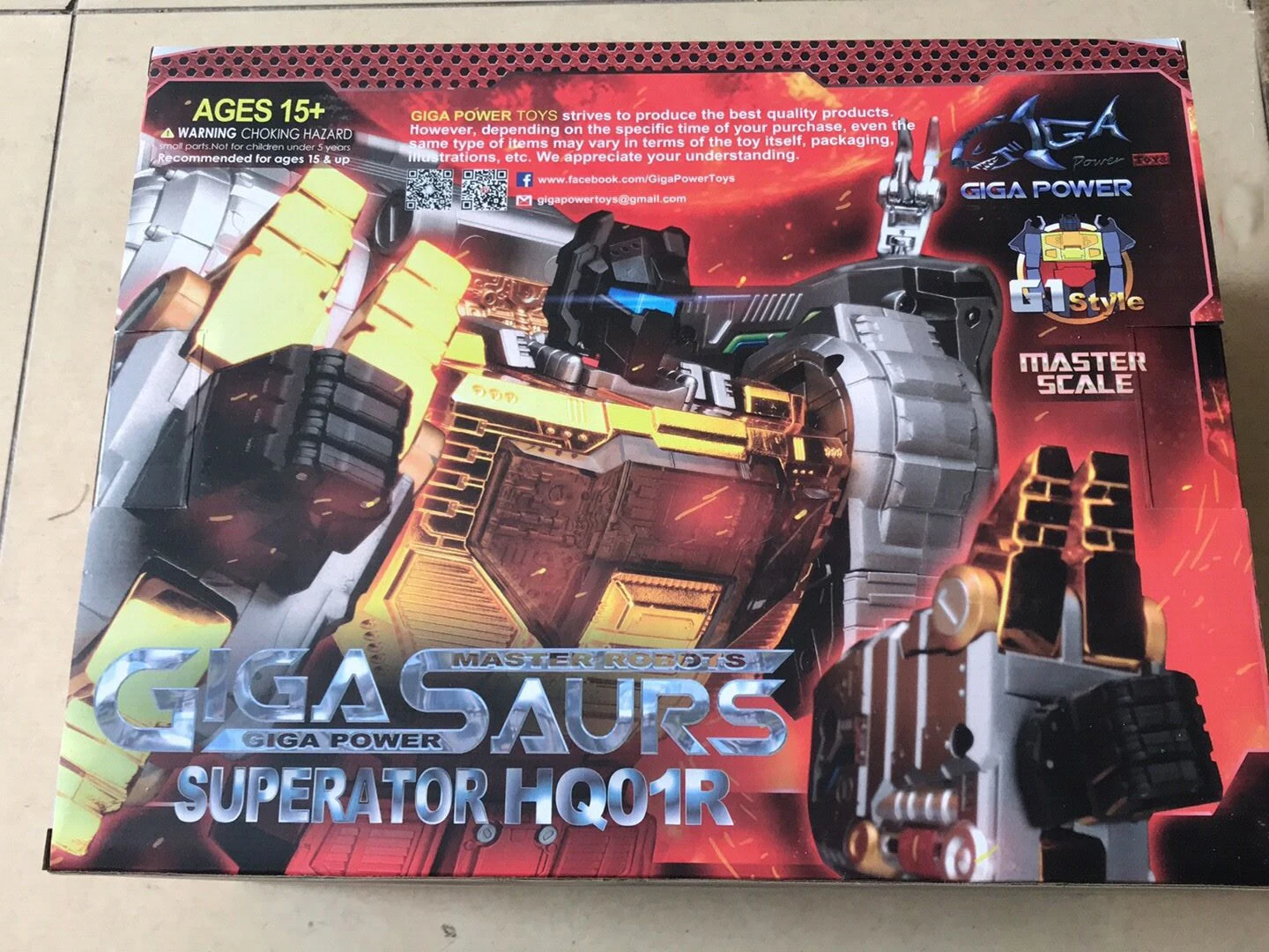 Трансформационный робот Gigapower GP HQ-01R Superator Grimlock Masterpiece хромированная версия