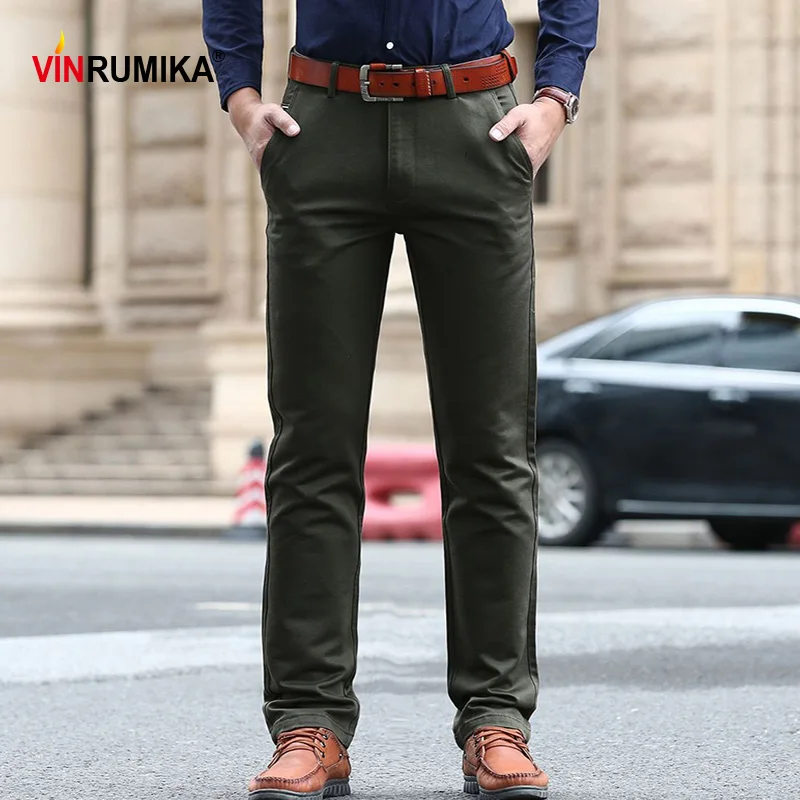 Large Size 29-42 Men's Spring Business Casual Brand Straight Pant Autumn Man Classic Cotton Black Work Pants Khaki Long Trousers Large Size 29-42 Men's Spring Business Casual Brand Straight Pant Autumn Man Classic Cotton Black Work Pants Khaki Long Trousers