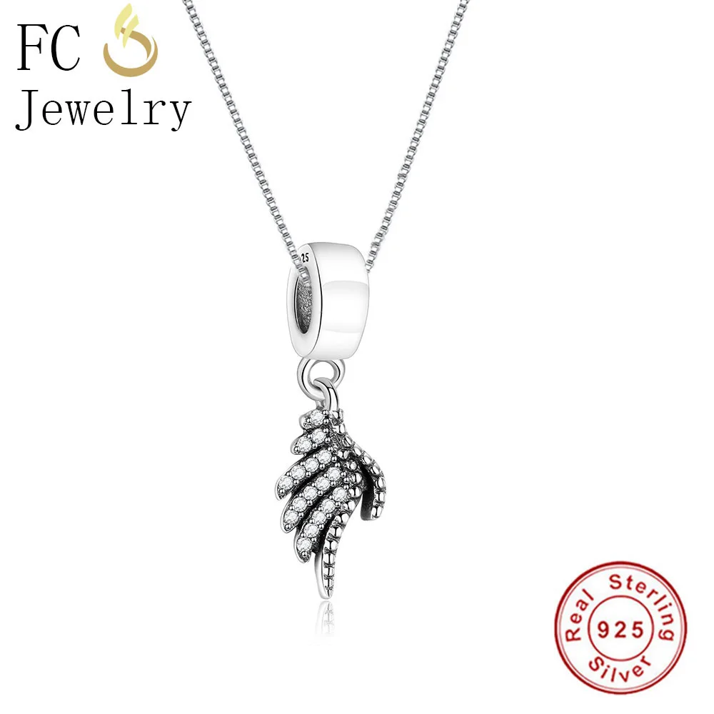 FC Jewelry 925 Sterlings Silver Angel Wing Zirconia Crystal Pendant Women Girl Chain Statement Necklaces Trinket Fashion Choker | Украшения