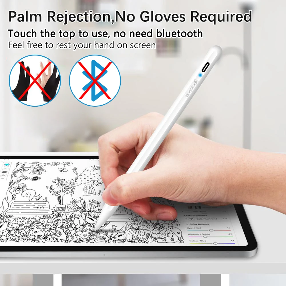 GOOJODOQ для Apple Pencil 2 iPad карандаш стилус ручка Pro 11 12 9/9 7 2018 2019 Mini 5 с защитой от
