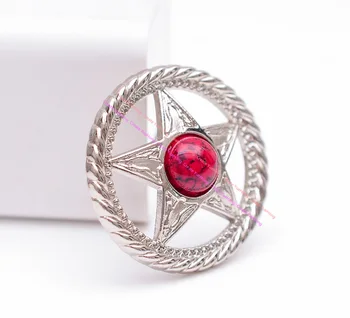 

10PC 30MM Antique Silver Western Texas Star Rodeo Cowboy Leathercraft Handbag Belt Stone Bead Saddle Concho Accessories