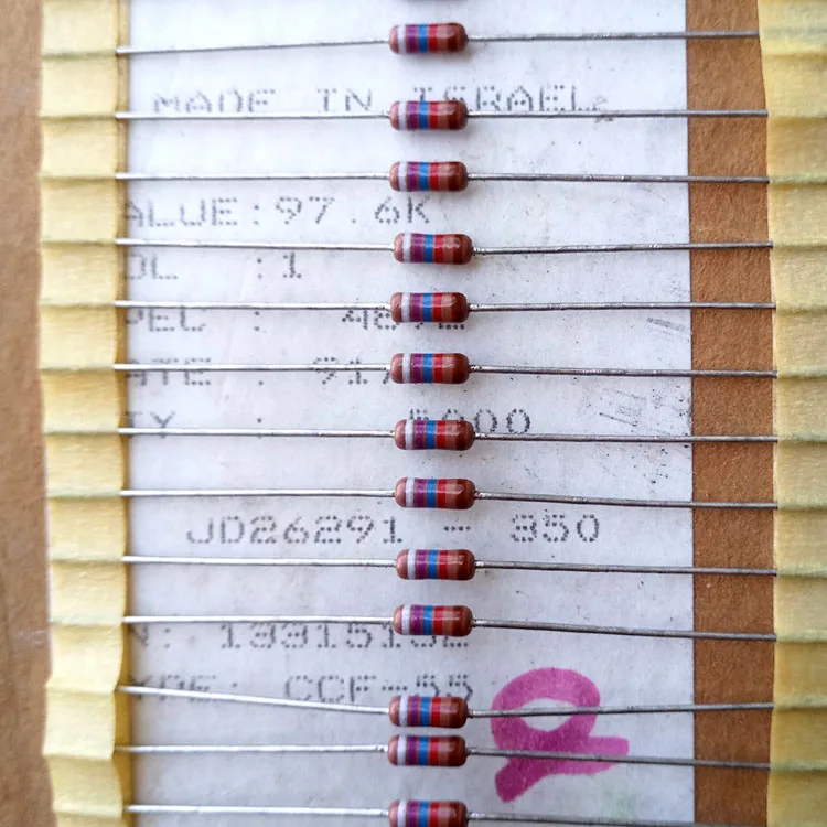 50 шт. VISHAY DALE CCF55 0 25 Вт 97 6 K 1% осевые Металлические пленочные цветные кольцевые