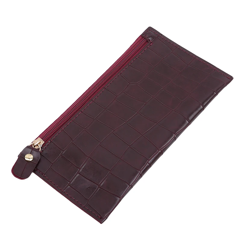 Wine red Кошелек для монет, новинка, крокодиловый узор, повседневный Длинный кошелек для женщин/мужчин, клатч для денег, мобильного телефона, сумка для монет, кредитная карта, кольцо для ключей, карман - Цвет: Wine red