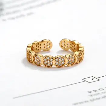 

New fashion band rings women Jewelry 925 Sterling Silver with cubic zirconia opening ring adjustable size style girl gift