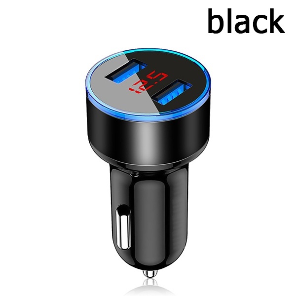 LED Display Dual USB Car Charger Universal Mobile Phone Aluminum Car-Charger for Huawei Xiaomi Samsung iPhone 11 Pro Max
