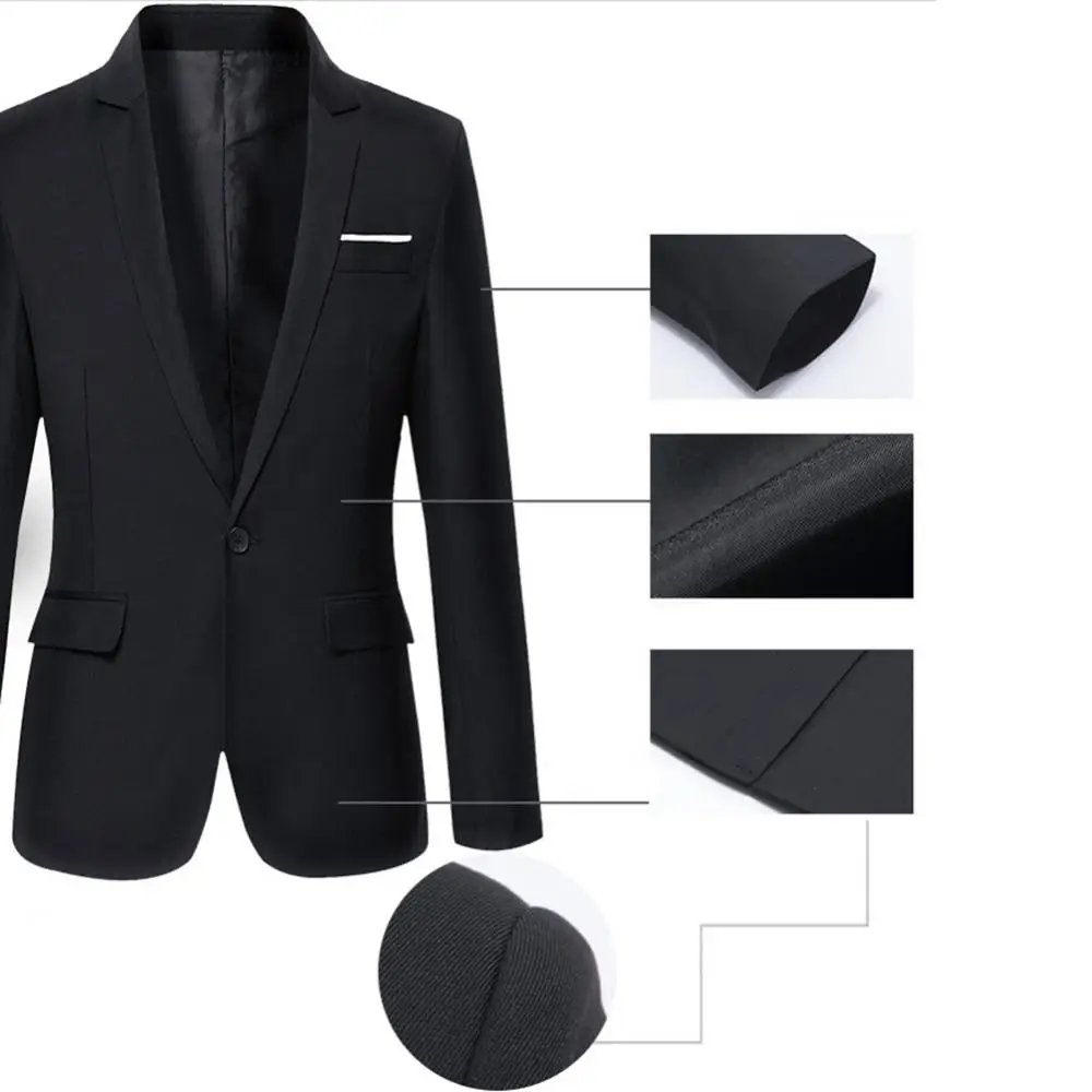 Mens Blazer Autumn Long Sleeve Lapel Jacket