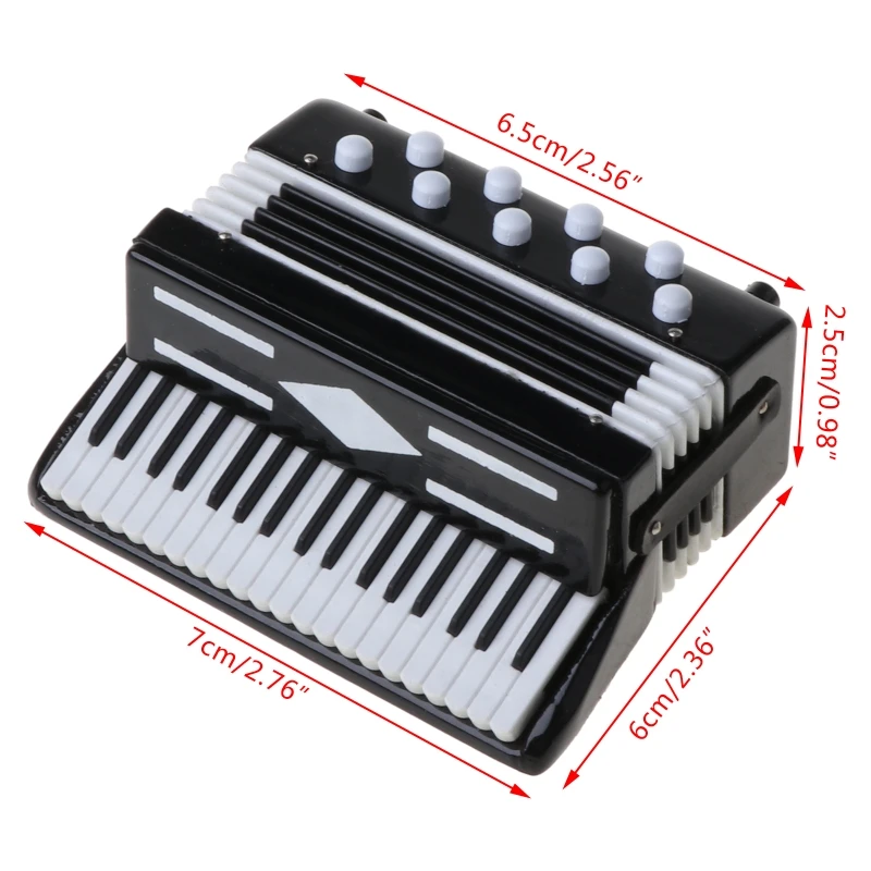 

C5AA Mini 1/12 кукольный домик, деревянный аккордеон, миниатюрные музыкальные инструменты, коллекция моделей игрушки для декора дома