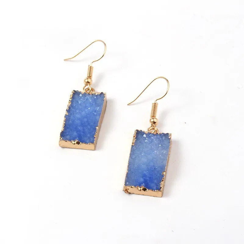 Bijoux Geometric Wedding Druzy Resin Earrings Drop Earrings For Women Jewelry Statement Pendientes Mujer Moda 2019 Ohrringe (2)