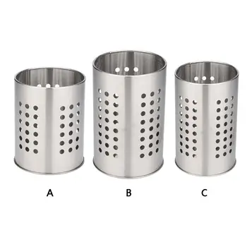 

Stainless Steel Kitchen Cooking Utensils Holder Crock Drainer Flatware Caddy Cutlery Organizer Tableware Storage Serving Tool