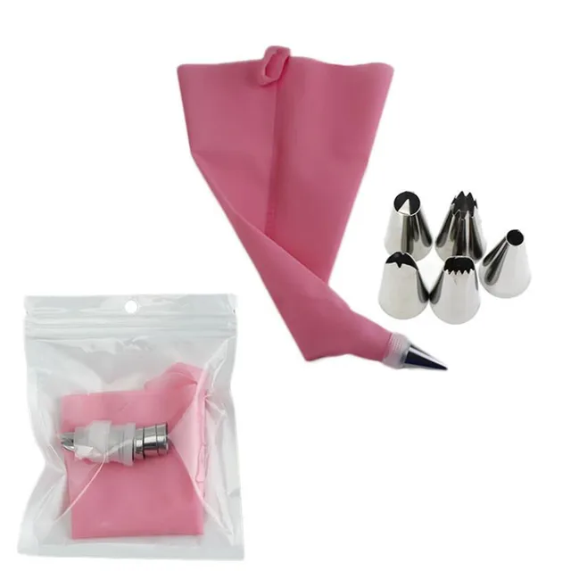 8/ 14 Pcs A Set Silicone Pastry Bags Tips Kitchen DIY Cake Icing Piping Stainless Nozzle Reusable Cream Decorating Mouth Tools 2