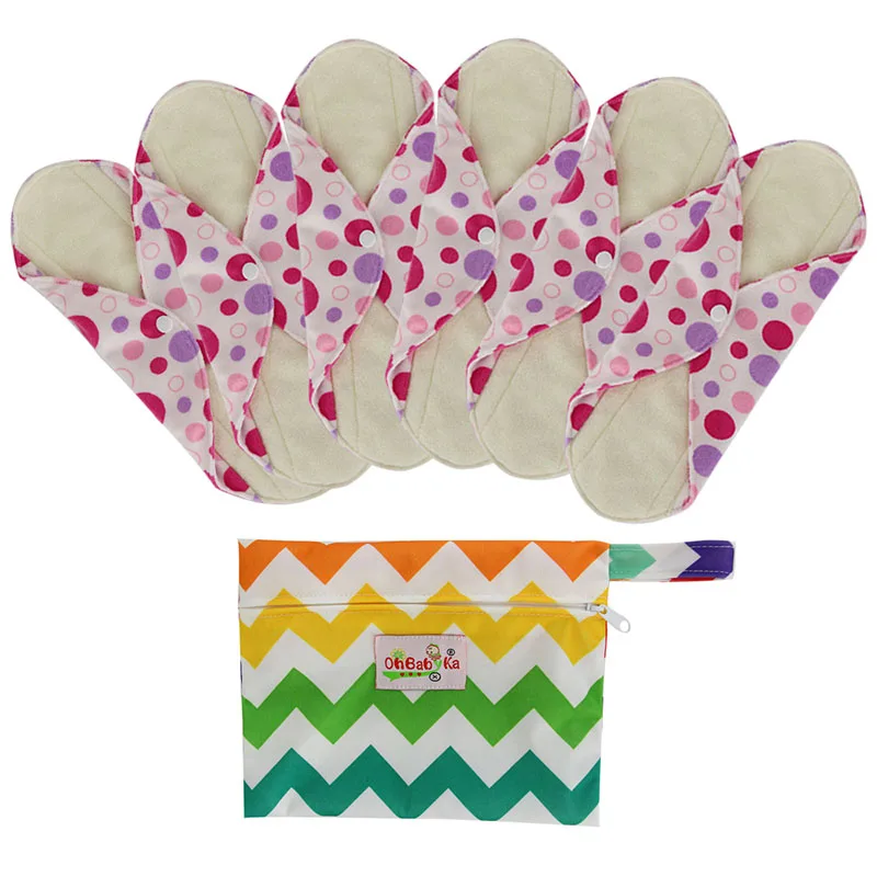 Женские моющийся санитарный прокладки Toallas Sanitaria тканевые прокладки многоразовые с принтом персонажа женские Higiene прокладки Размер M - Цвет: 10