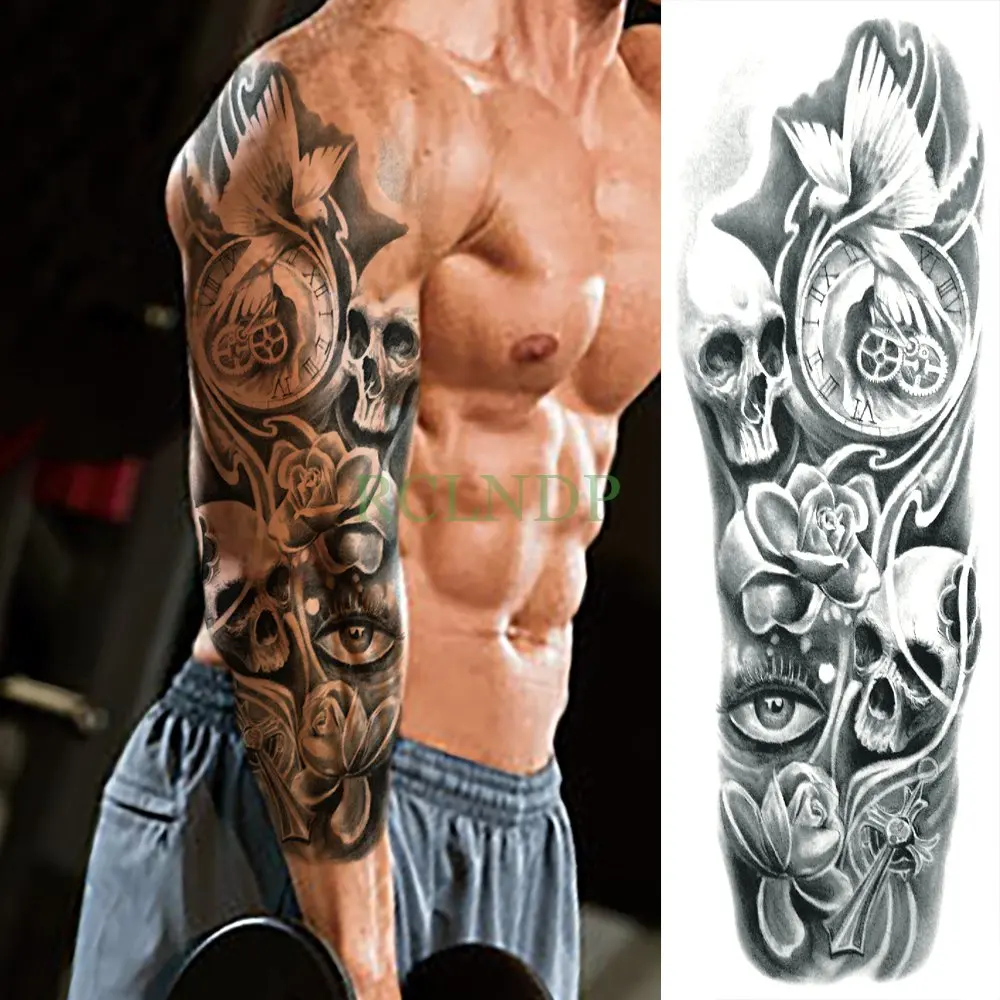 Водостойкая временная татуировка Наклейка Крыло ангела Тигр цветок полная рука большой размер поддельные тату флэш-тату рукава Тато для мужчин и женщин - Цвет: Лиловый