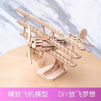 

Plane Toy Aviation 3D Puzzle Model Handmade DIY Wooden Assembled Desktop Decoration