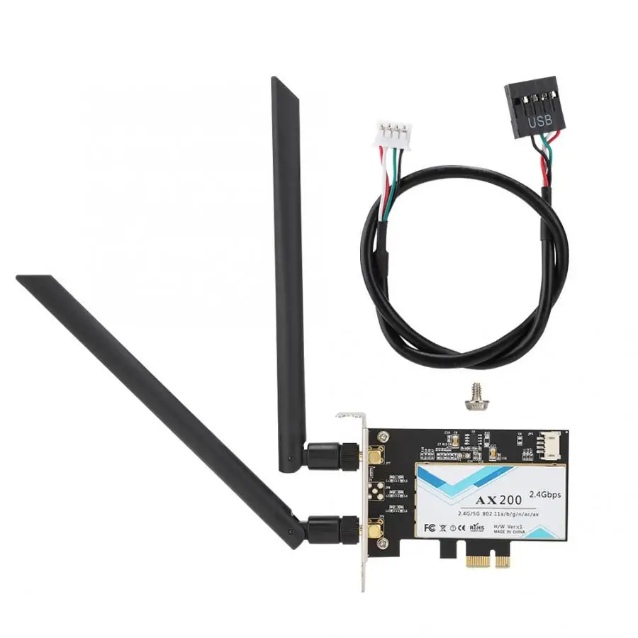 Сетевая карта pci 2400 Мбит/с PCI-E настольная сетевая карта для Intel AX200 802.11ax WiFi6 с Bluetooth 5,0 низкая сетевая карта