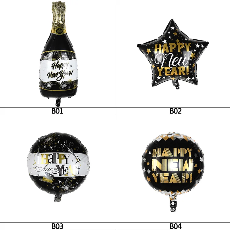 Счастливый год круглая звезда бутылка вина Фольга шар гелиевый воздушный шар для рождественской вечеринки счастливого Нового года украшения Globos