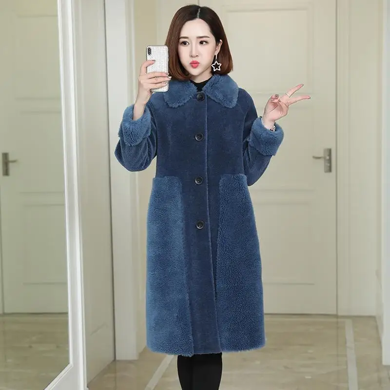 Women 2020 Winter New Natural Sheep Fur Coat