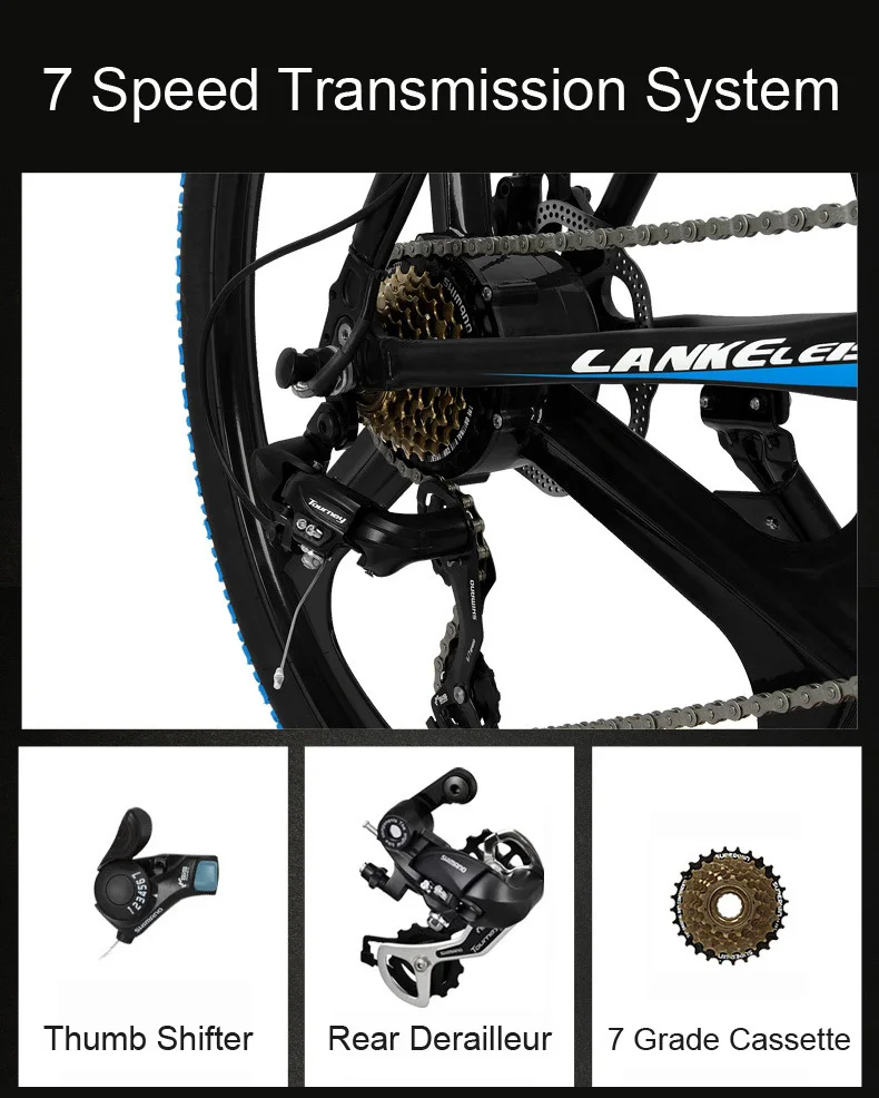 Sale Electric Bicycle 48V 10AH 2 Wheels Electric Bicycle 240W 5 Grade Assist Electric Mountain Bike 7 Speed Adults Electric Scooters 14