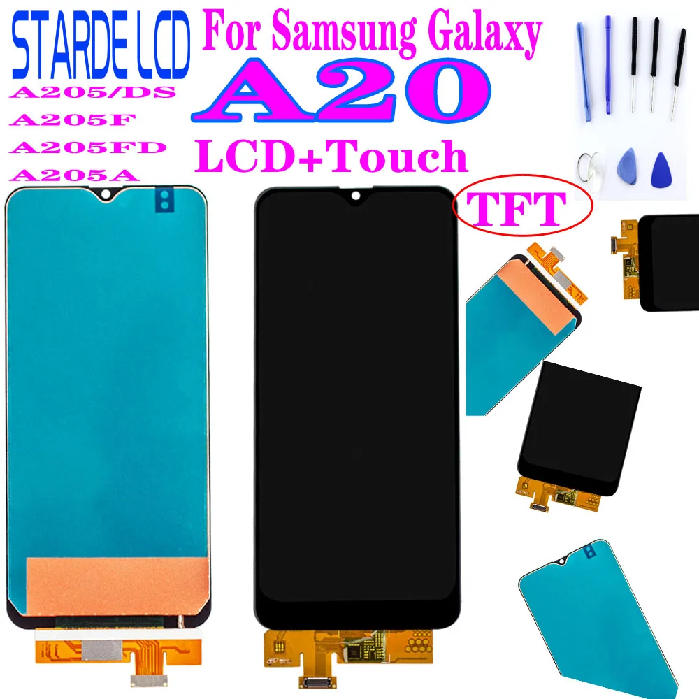 ЖК дисплей с дигитайзером сенсорного экрана для Samsung Galaxy A20 A205/DS A205F A205FD A205A AAA