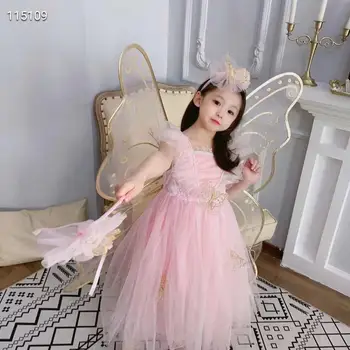 

2020 summer pink mesh Princess Girl Dress For Teenager Girl Birthday Party Clothing Kid Wedding dress presale in mid april