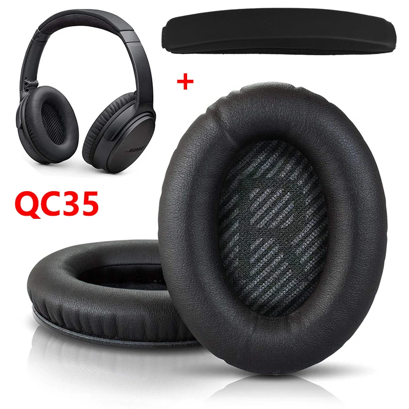 Replacement Ear pads Cushion Earmuffs Earpads with Headband For BOS QC35 for QuietComfort 35 & 35 ii Headphones