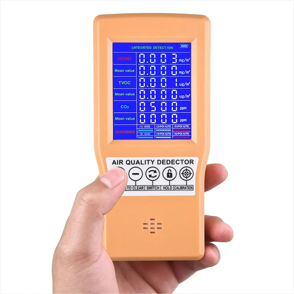 Detector de Qualidade do ar Handheld Formaldeído Detector Dióxido Carbono Tester 360 Minutos Longa Espera 131sc 8 Kits autom. res.