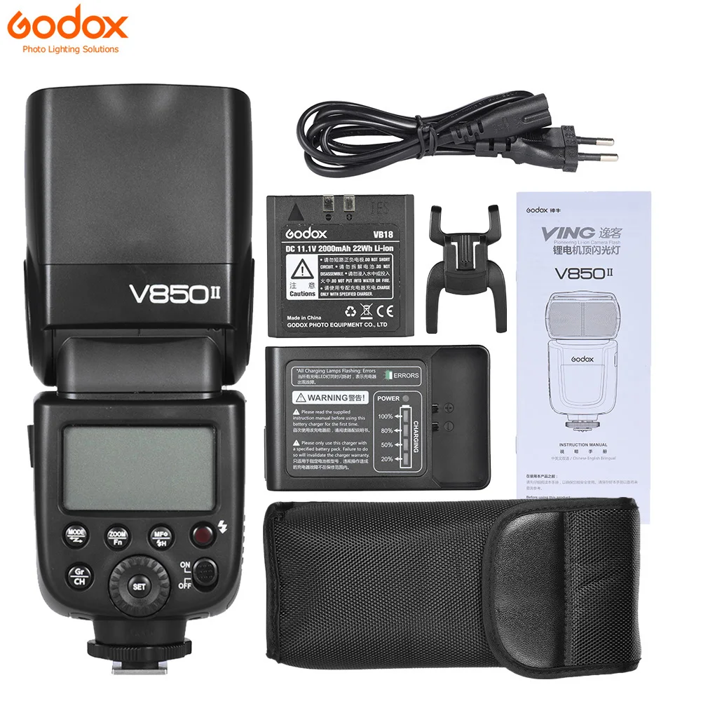 Godox V850II GN60 Встроенная 2 4G Беспроводная X система 1/8000s HSS выключенная вспышка для