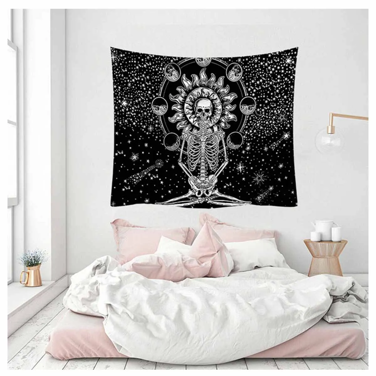Printed Wall Hanging Tapestry Beach Blanket Mandala Skull Picnic Yoga Mat Home Art for Living Room Decoration
