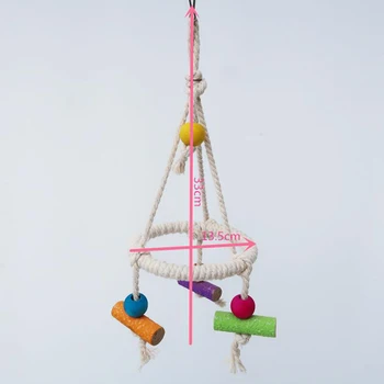 

Bird Toys Perch Hanging Swings Cage For Pets Natural Wooden Parrots Swing Toy Birds Bird Supplies