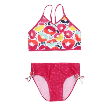 

Two pieces Infant baby Girls swimwear+Shorts set Toddler Polyester Floral Backless beach Swimwear Swimsuit Bikini Outfits A40