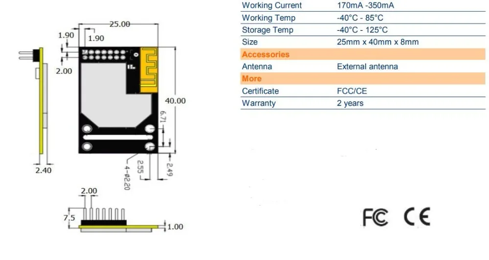 Duoweisi USR-wifi 232-A2 промышленный Встроенный последовательный порт wifi UART модуль интерфейс USR-wifi 232-B2