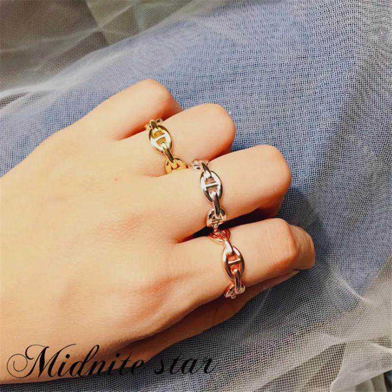 

Classic pig nose C type open single layer three layer Copper plated gold ring brand elegant and simple ring gift party 2019
