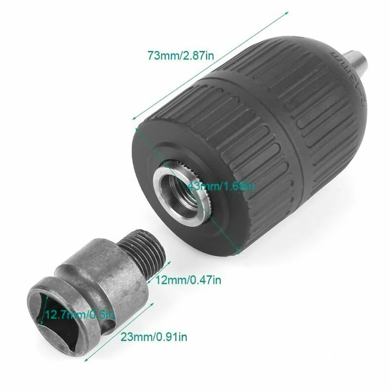 

Keyless Electric Drill Chuck 2-13mm To 1/2" - 20UNF Thread With SDS Plus Adapter High Precision Threads Ensure Tight