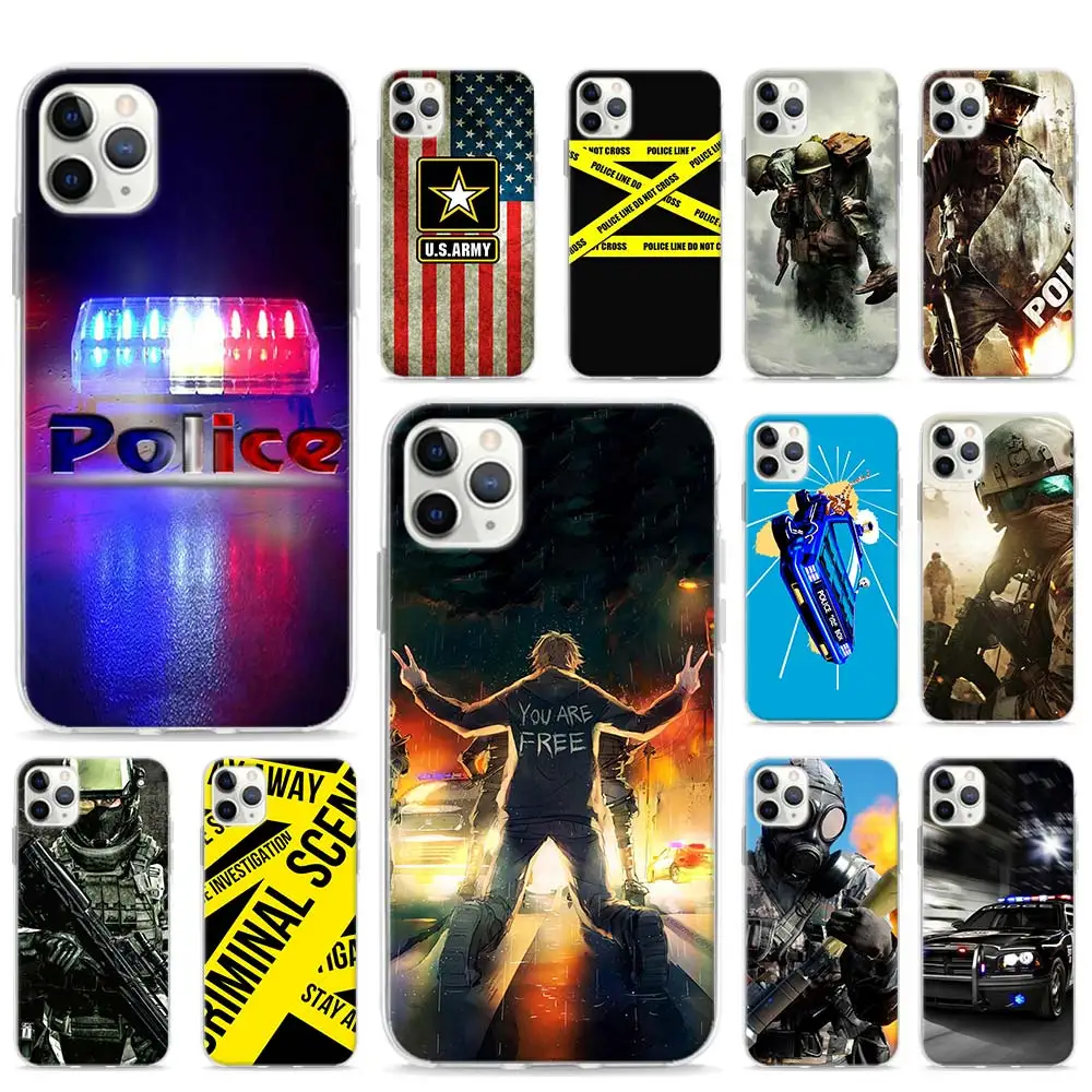 

Police Symbol Soft Phone case for iPhone 11 Pro Max XR X XS MAX 6 7 8 Plus SE TPU Sillicone Cover Shell