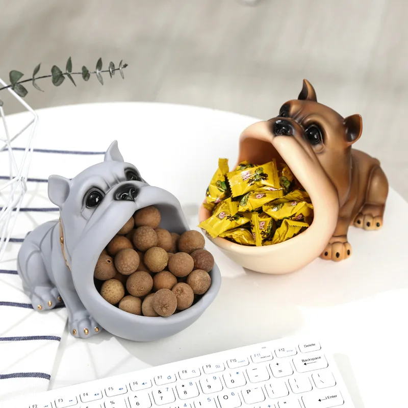 

Resin Moden Crafts Home Decoration Creative Dog Shape Storage Bowl Ornaments Key Remote Storage Box Cute Dog Miniature Crafts