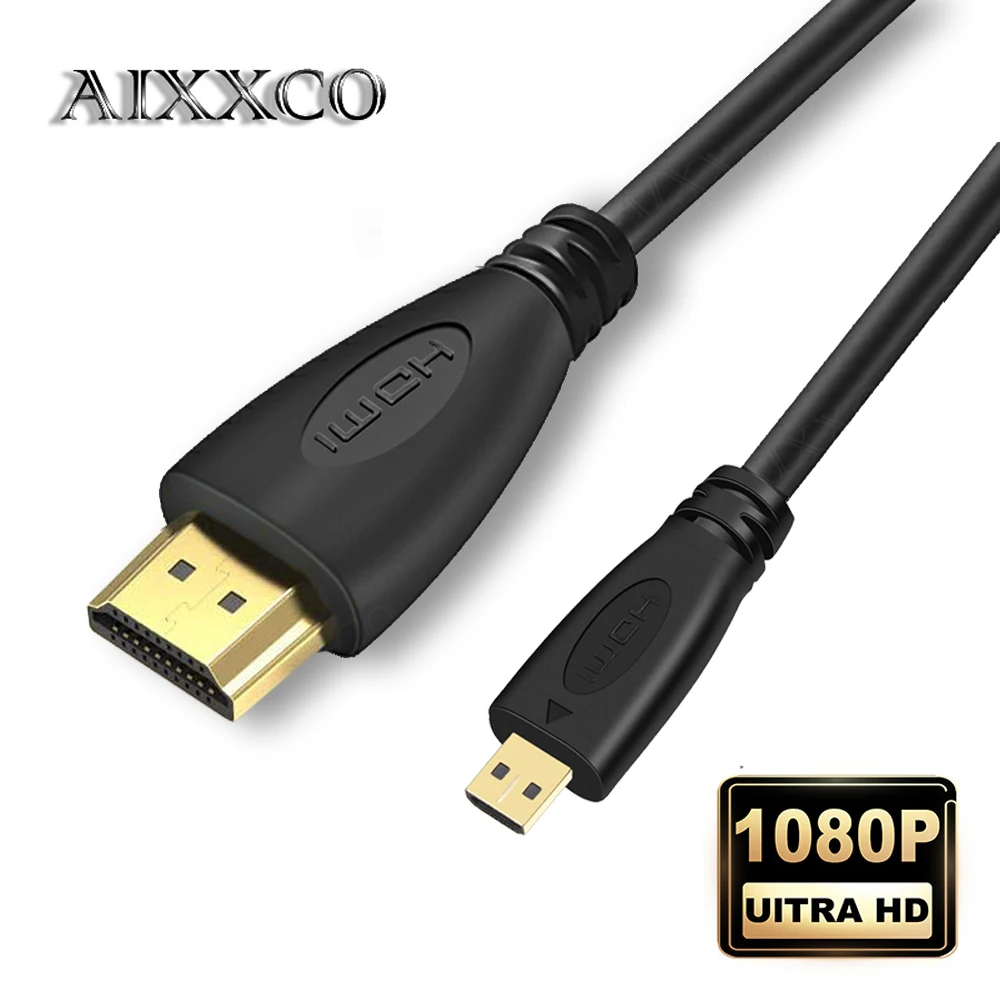 Высокоскоростной кабель AIXXCO 1 м 5 2 3 V1.4 штырь Micro HDMI 1080p 1440p для HDTV PS3 XBOX 3D LCD|cable